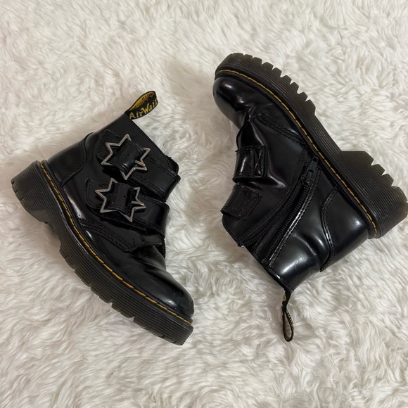 Dr. Martens Black Devon Bex Leather Ankle Boots Size 13 - Picture 1 of 12